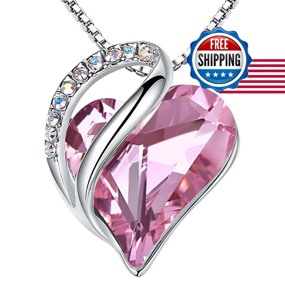 Infinity Love Heart Birthstone Necklace for Women - Mother's Day Gift